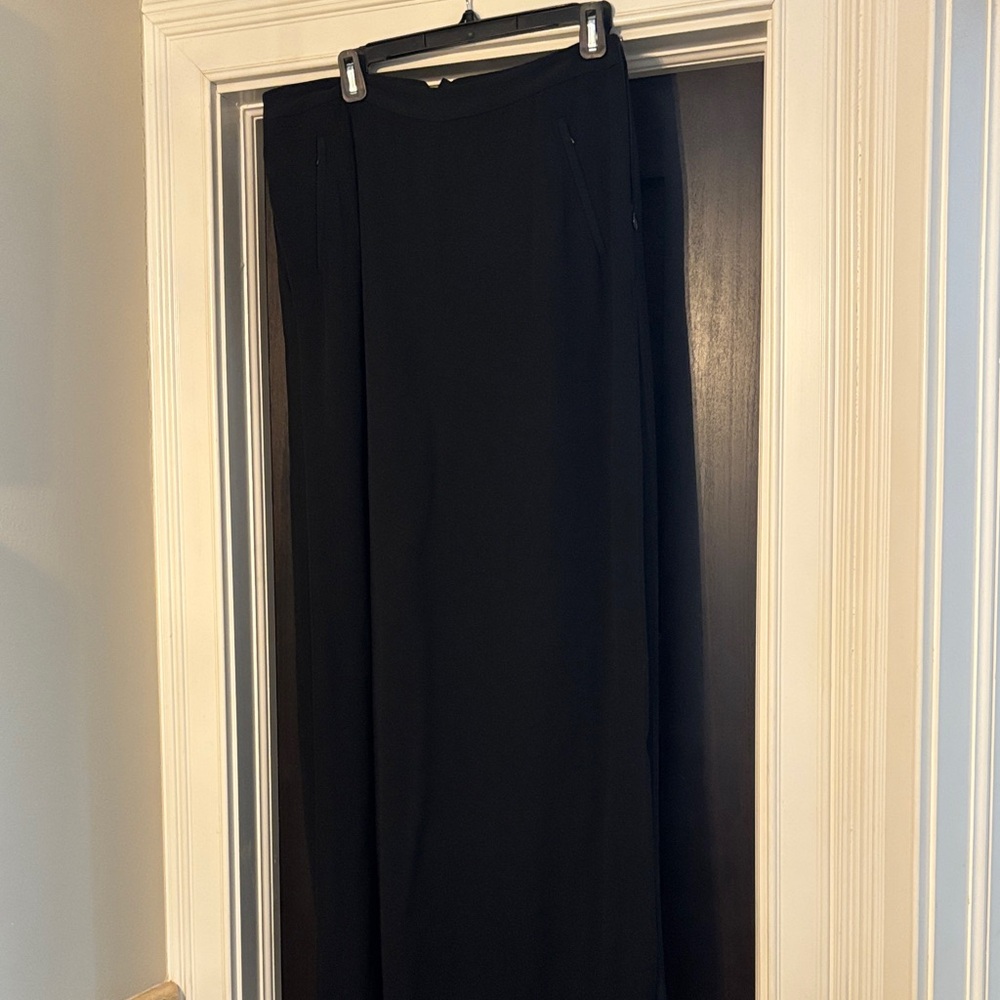 BCBG Classic Black pants with sheer overlay.